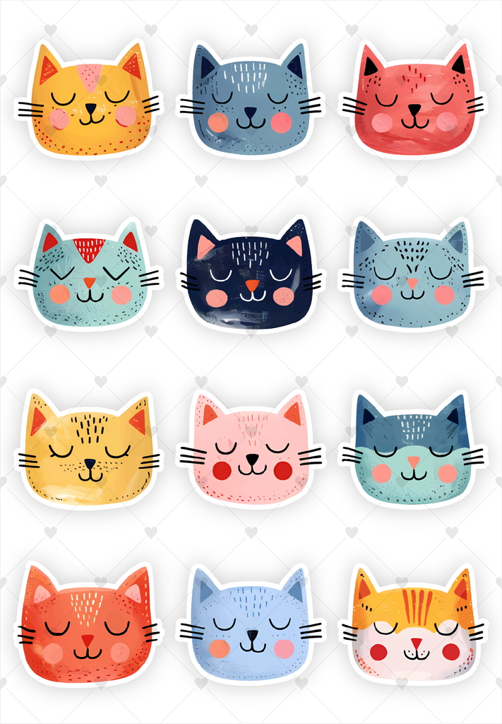 Purr-fect expressions - 12 mini stickere - ColorHub